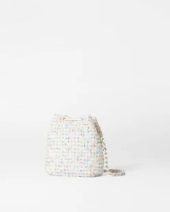 White Boucle Crosby Drawstring Bucket Bag 6 White Boucle Crosby Drawstring Bucket Bag -Fashion Trend Bag Store 1333C1908 A2