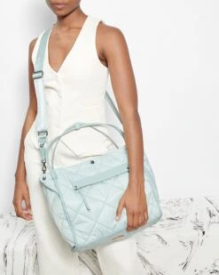 Silver Blue Large Madison Shopper 8 Silver Blue Large Madison Shopper -Fashion Trend Bag Store 1404B1891 A12