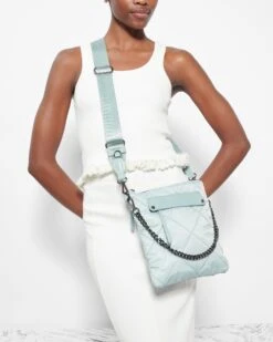 Silver Blue Madison Flat Crossbody