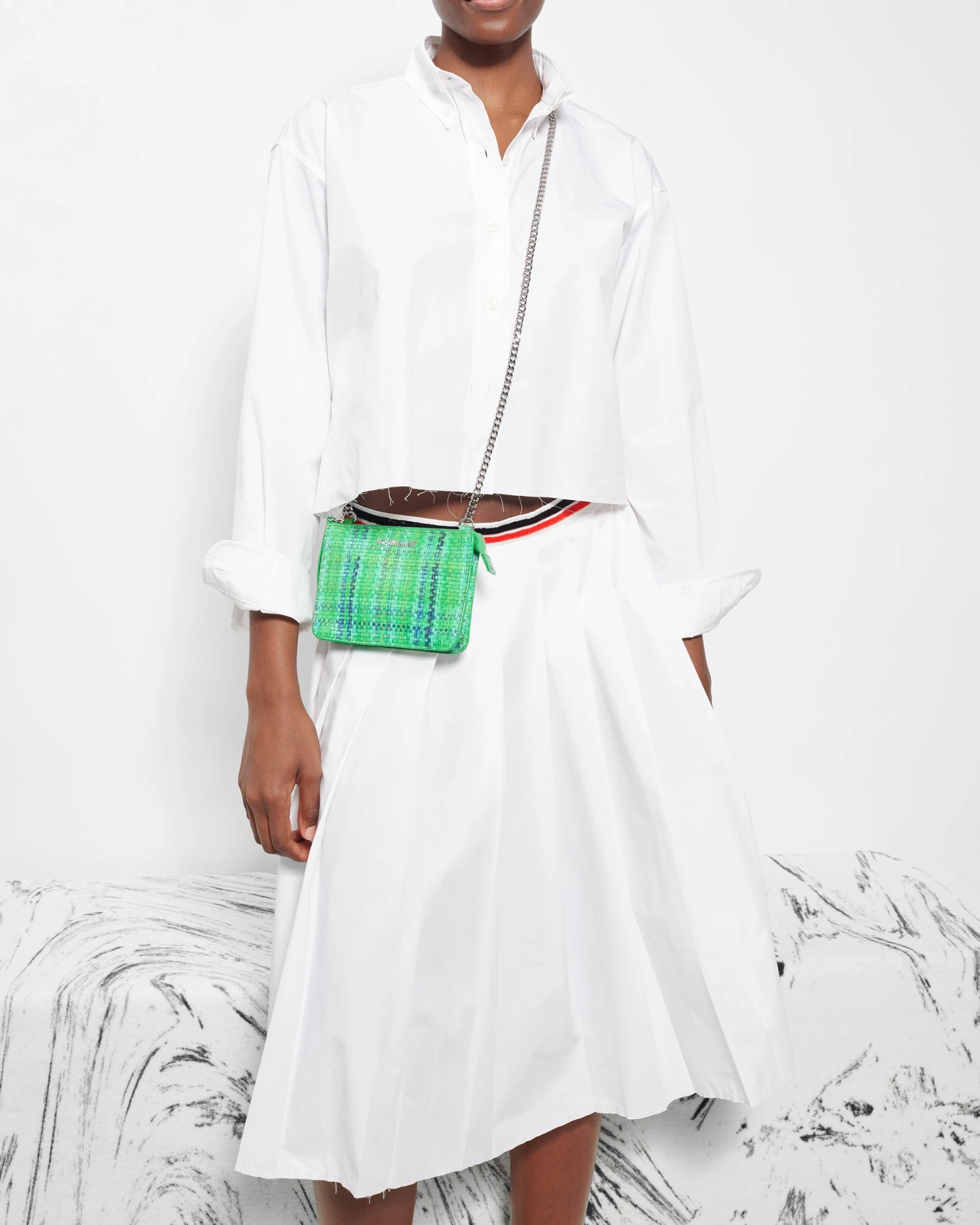 Green Spring Plaid Mini Leather Crossbody 2 Green Spring Plaid Mini Leather Crossbody - Image 2