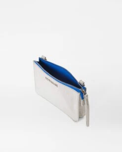 Silver Metallic Mini Leather Crossbody -Fashion Trend Bag Store 1437n1889 A3