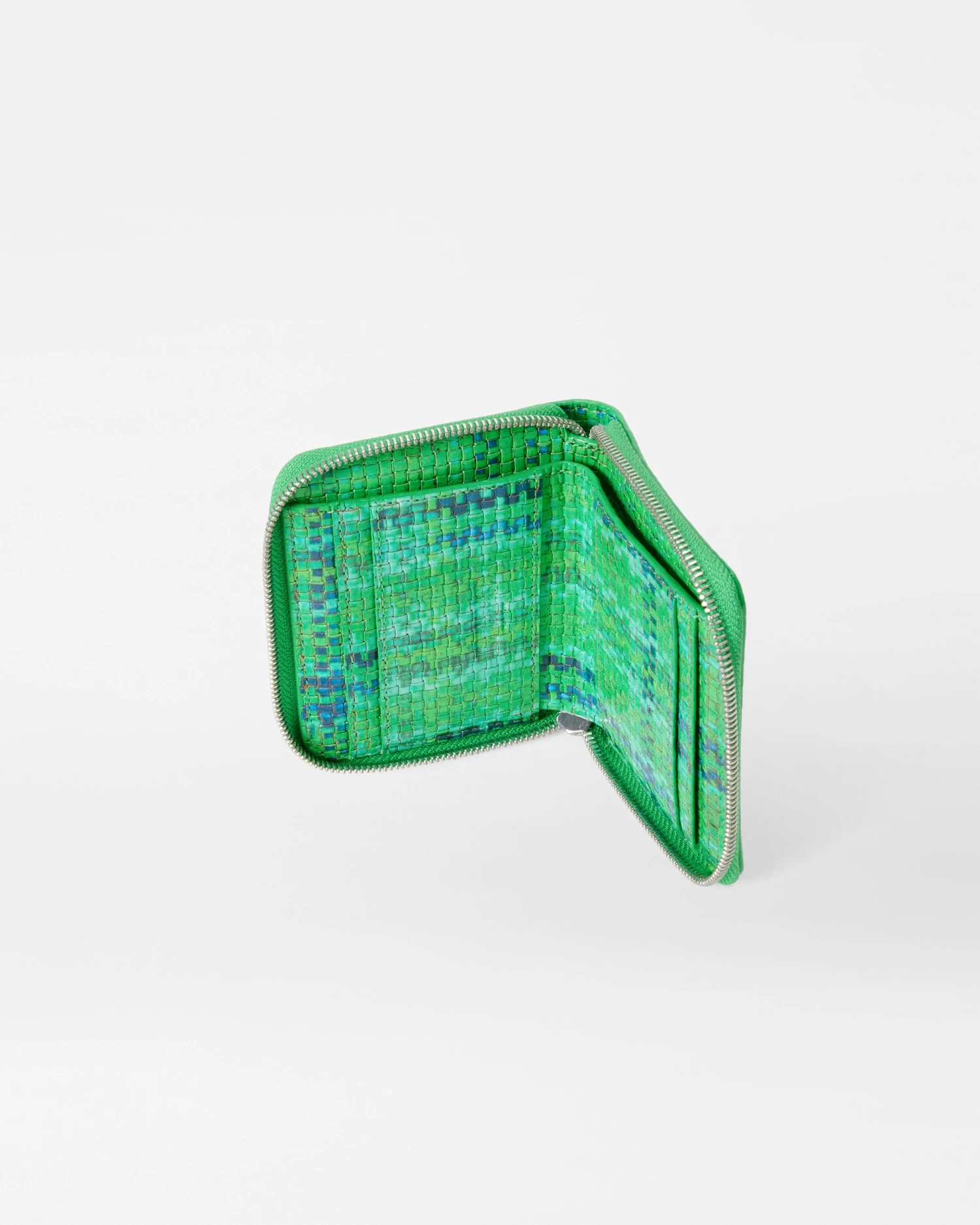 Green Spring Plaid Small Zip Round Wallet 3 Green Spring Plaid Small Zip Round Wallet - Image 3