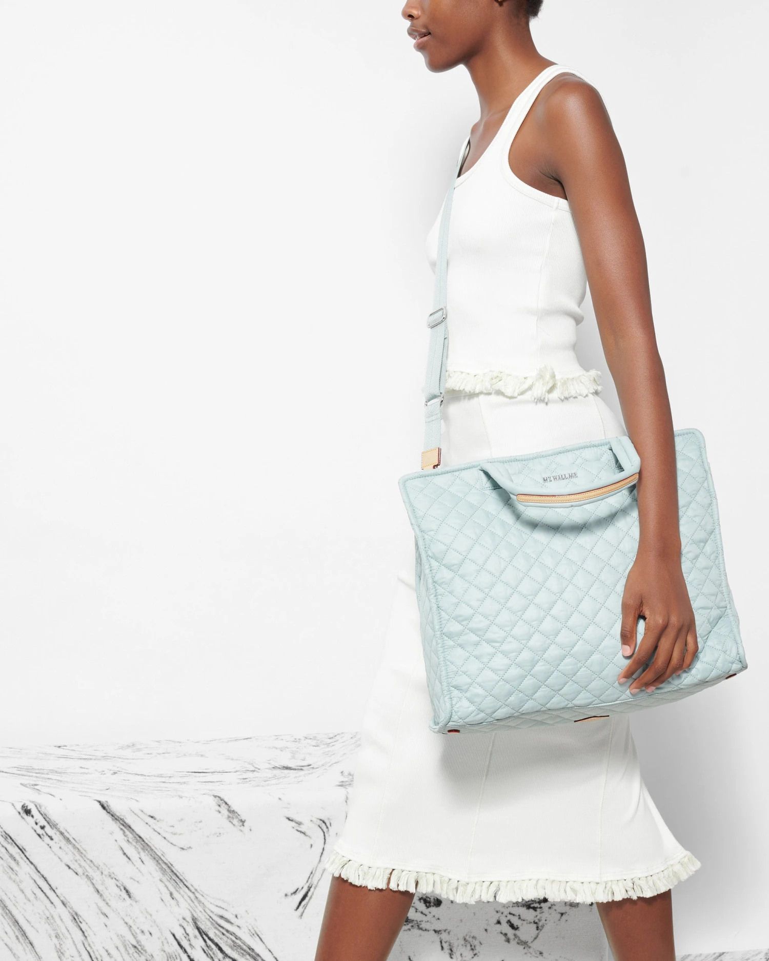 Silver Blue Large Box Tote 5 Silver Blue Large Box Tote - Image 5