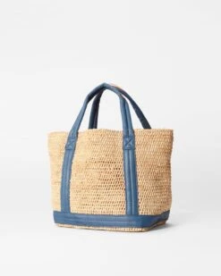 Raffia With Denim Small Raffia Tote -Fashion Trend Bag Store 1471N1931 A2