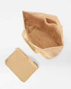 Raffia/Camel Large Raffia Tote -Fashion Trend Bag Store 1472N1914 A3