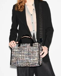 Midnight Sparkle Boucle Medium Metro Box Tote -Fashion Trend Bag Store 1479X1956 A11