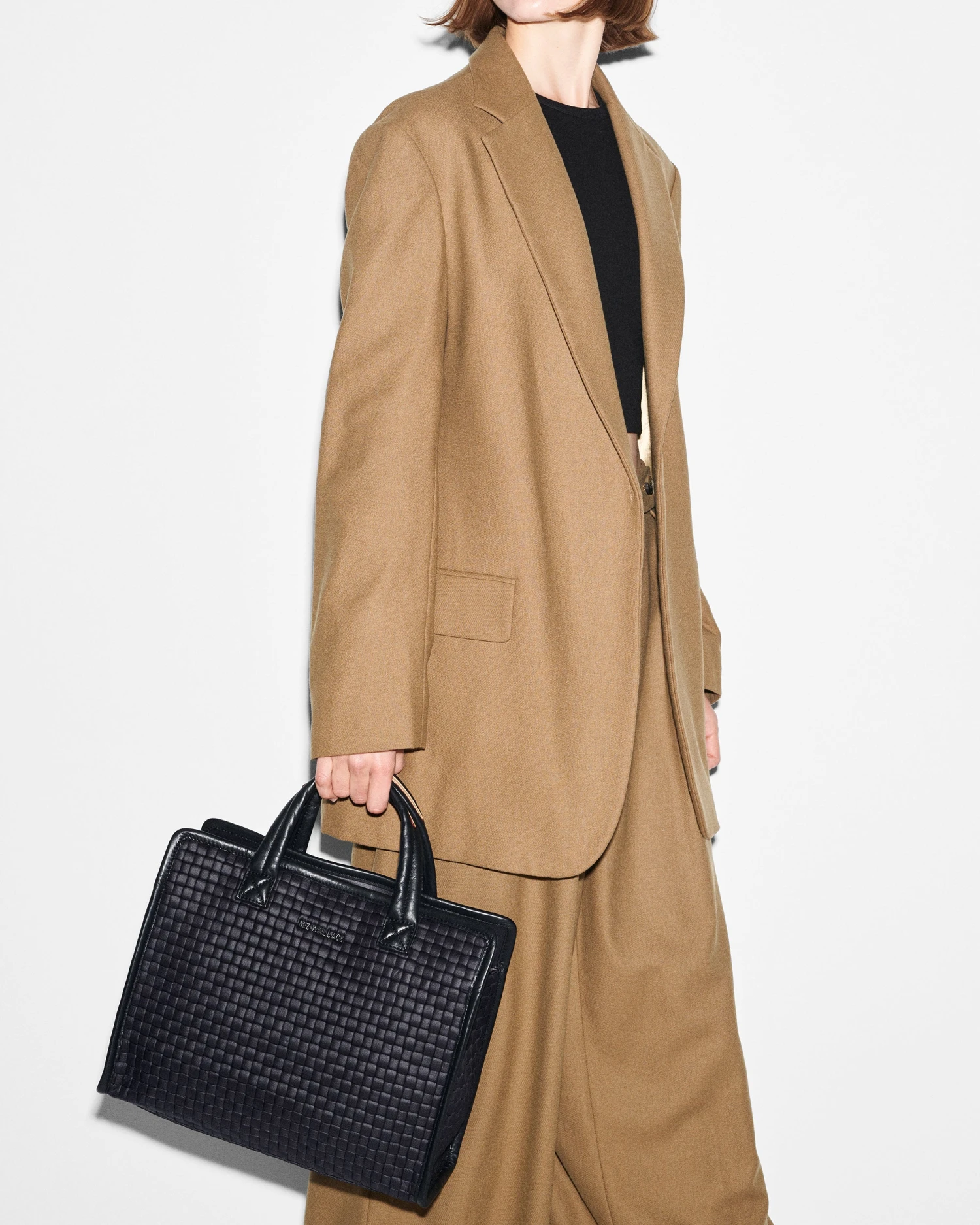 Black Medium Woven Box Tote 2 Black Medium Woven Box Tote - Image 2