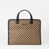 Camel & Black Medium Woven Box Tote