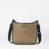 Camel & Black Woven Box Crossbody