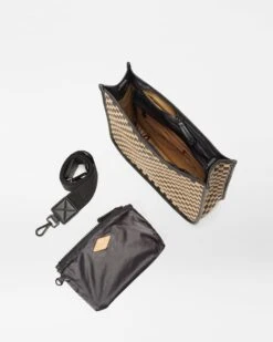 Camel & Black Woven Box Crossbody -Fashion Trend Bag Store 1500N1980 A3