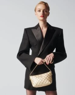 Pale Gold Mini Buckle Shoulder Bag -Fashion Trend Bag Store 1501N1874 A10