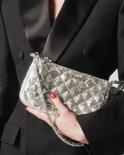 Silver Sequin Crosby Trois Crossbody -Fashion Trend Bag Store 1503N1948 A10