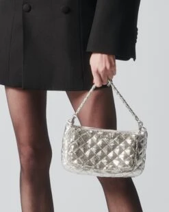 Silver Sequin Crosby Trois Crossbody -Fashion Trend Bag Store 1503N1948 A11