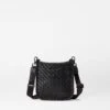 Black Leather Small Woven Box Crossbody
