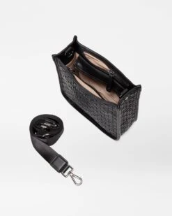 Black Leather Small Woven Box Crossbody 9 Black Leather Small Woven Box Crossbody -Fashion Trend Bag Store 1510N1951 A3